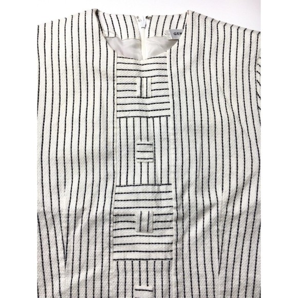 Vtg Gene Roye Womens Striped Geometric Panel Woven Blouse Top Shirt Size 10 S M - Picture 3 of 12